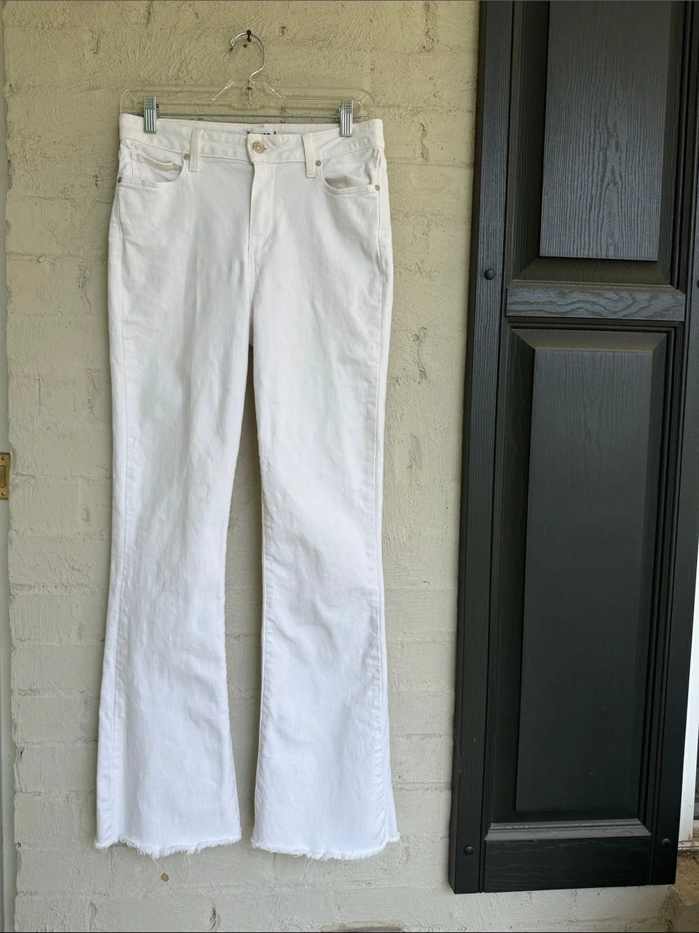 Paige High Rise Laurel Canyon Bootcut Crisp White Jeans Waist 28 - Picture 4 of 14